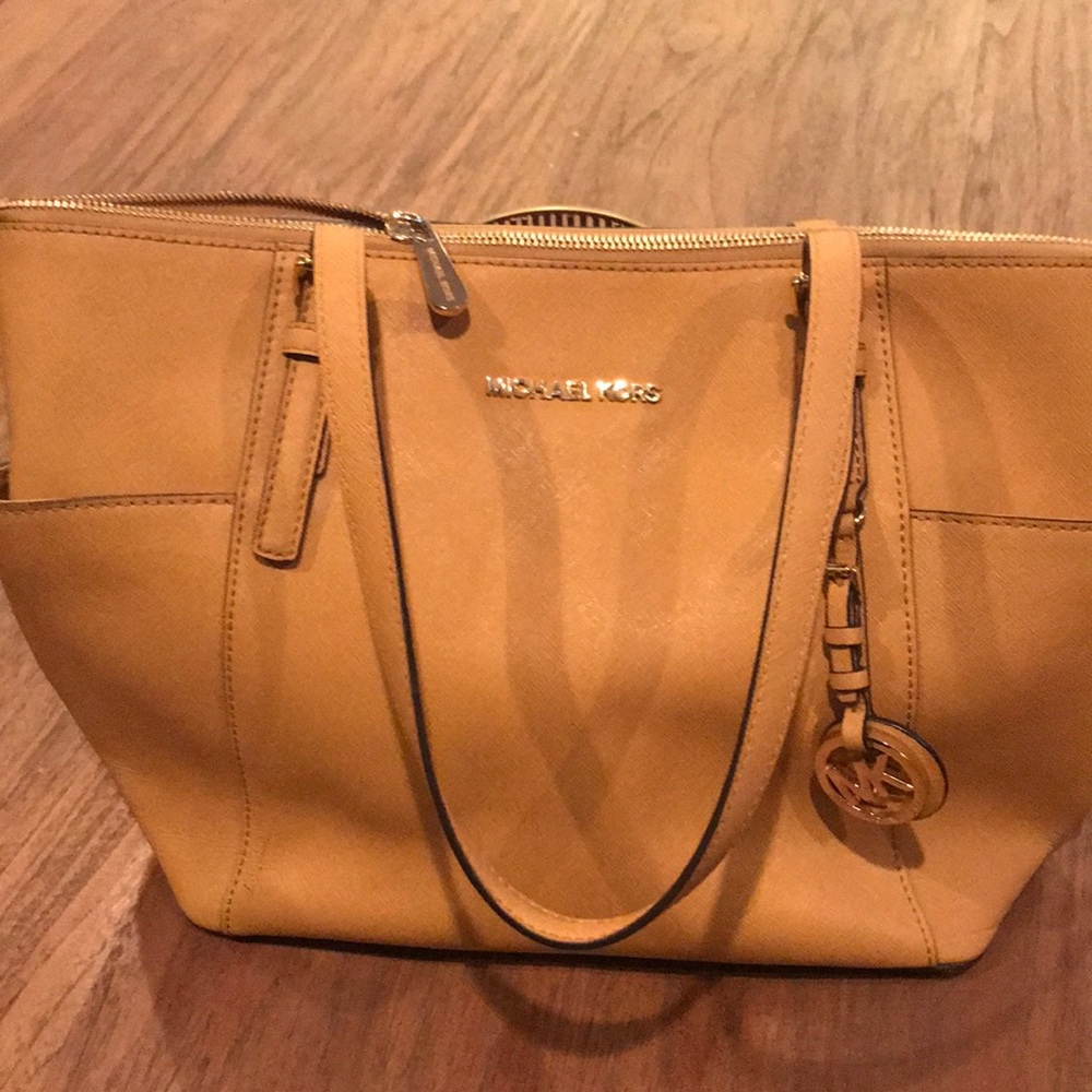 Michael Kora Jet Set Travel Medium leather tote